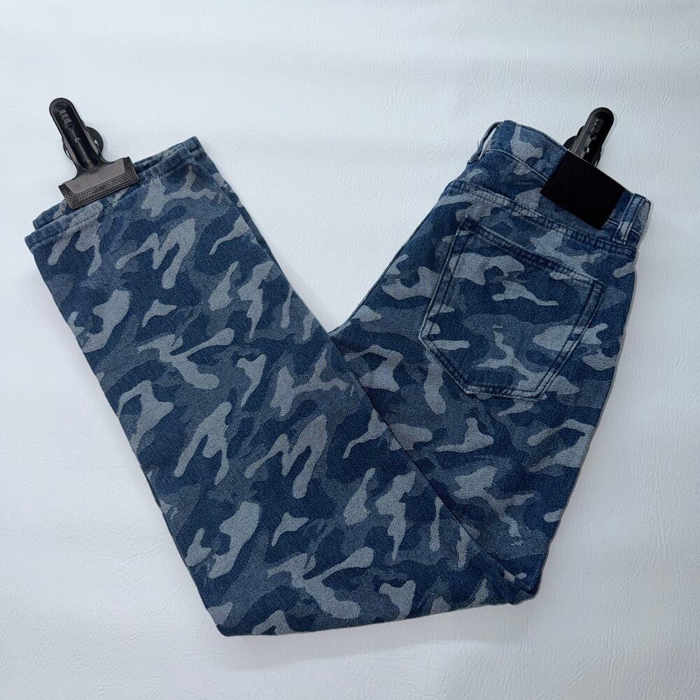 Forever 21 Men Camo Straight Leg Denim Jeans Blue Camouflage Pants Size 32x30
